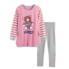 Лидер продаж! Весна Осень с длинными рукавами хлопок женские пижамы комплект мультфильм Ночное белье женские пижамы Mujer Женская Повседневная Домашняя одежда 3XL