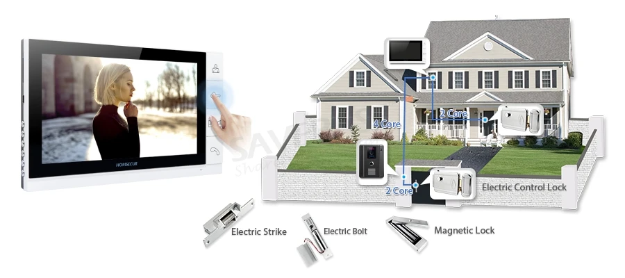 Top HOMSECUR Wired Video Door Phone Intercom System with 9" TFT LCD Monitor+1/4 CMOS Camera 7