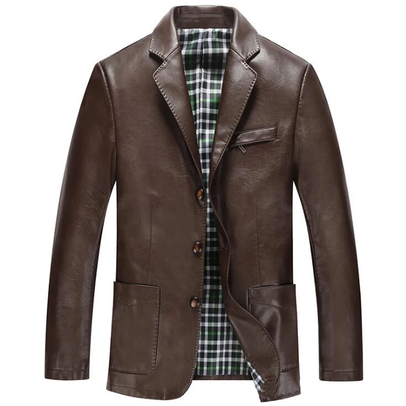 Free Shipping Faux Leather Jackets Mens 2017 Business Men Leather