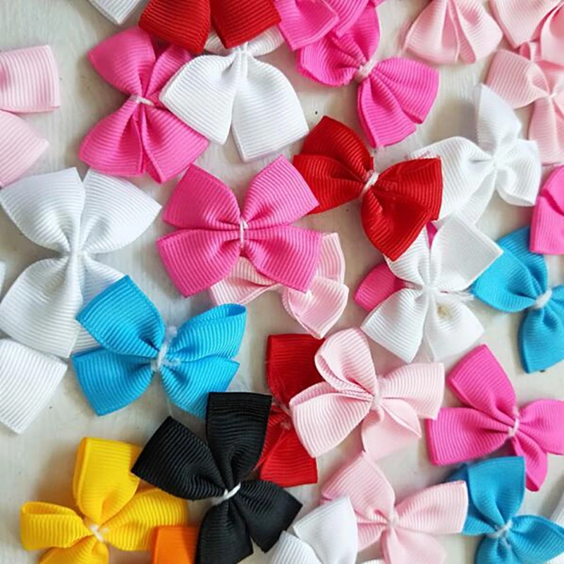 

50pcs/lot Multicolor Handmade Grosgrain Ribbon Bows DIY Tie Bow Sewing Garments Accessories