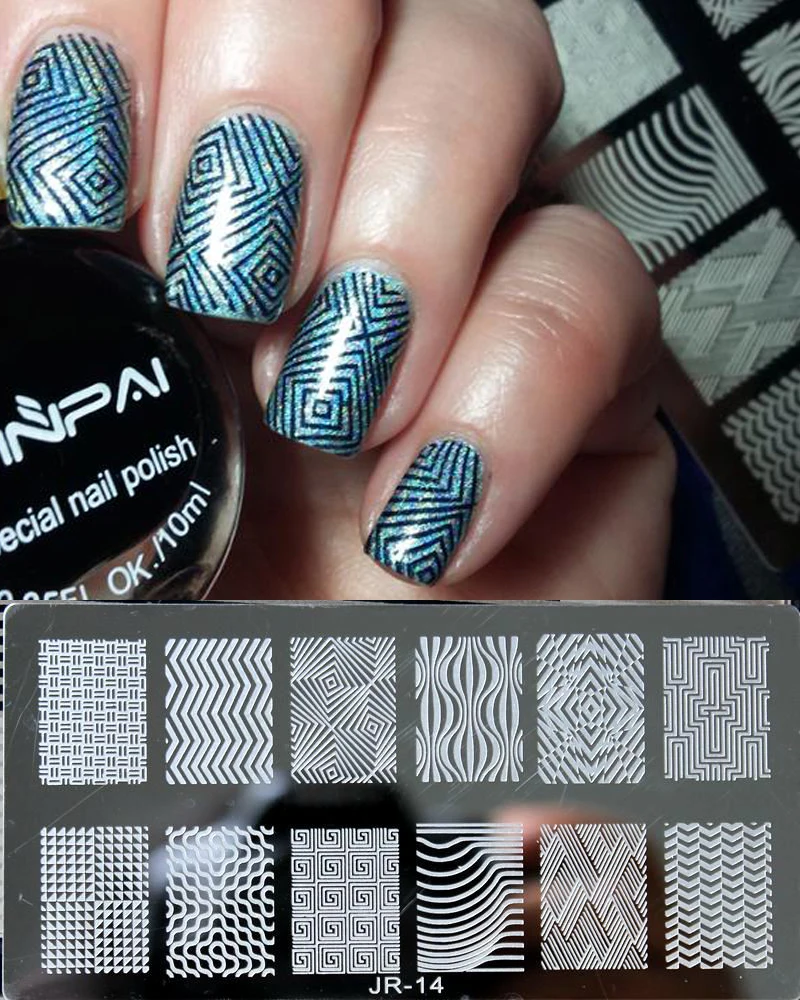 1Pc JR Nail Stamping Plates Stainless Steel Image Plate Stamping Nail