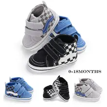 Малышей Холст детская для маленьких мальчиков девочек повседневная обувь лоскутный, крючок мягкая подошва обувь 0-18Months