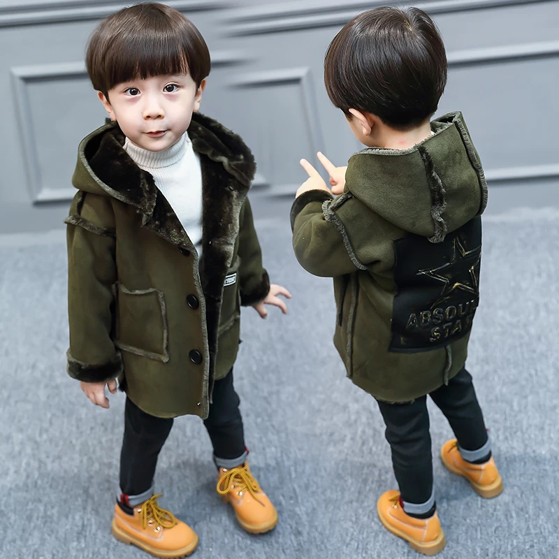 

2019 Winter Fleece Boys Jacket Warm Jacket for Boys Outerwear Girl Fashion Hooded Casual Jacket Kids Streetwear Clothes Jacket