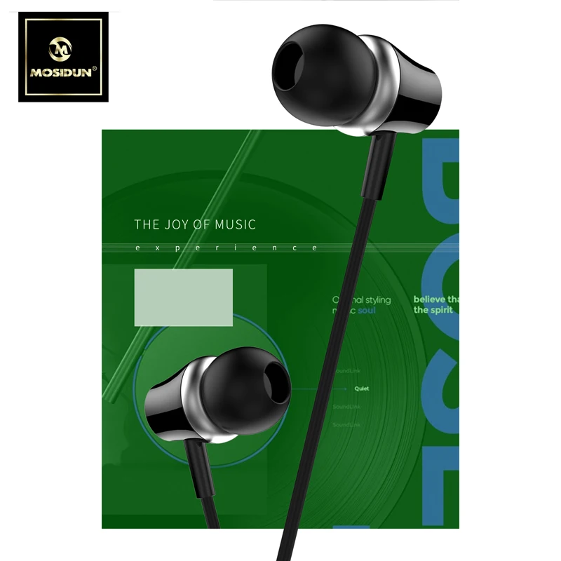 

Mosidun 3.5MM Build in Mic Earphone Headset Noise Isolation Volume Control Headset Black or White Color with Gift Box