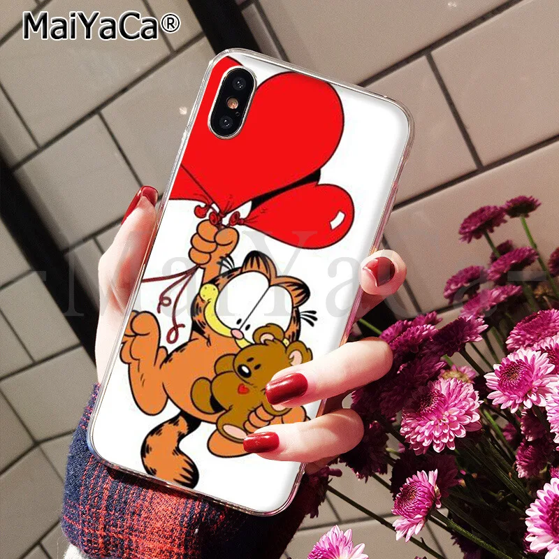 Мягкий силиконовый чехол для телефона из ТПУ MaiYaCa Garfield cat для Apple iPhone 8 7 6 6S Plus X XS MAX 5 5S SE XR - Цвет: A12