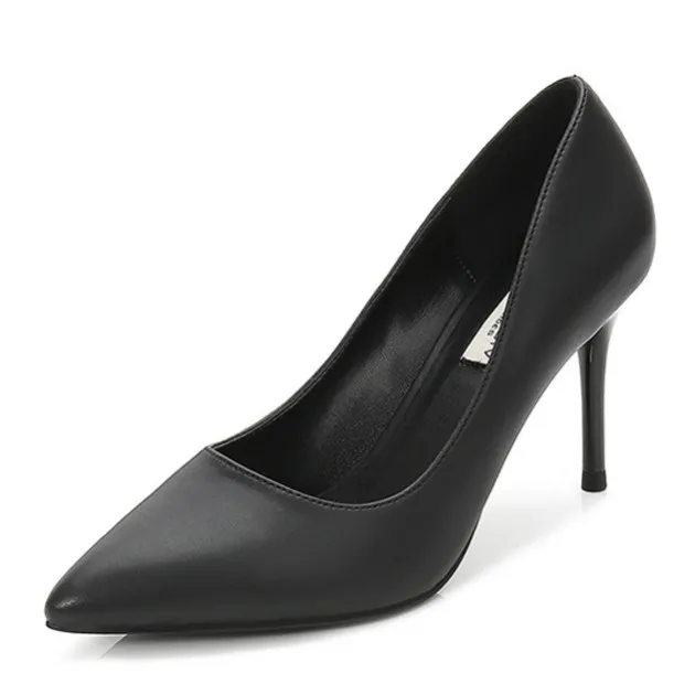 

Dropshipping New Pointed Toe High Heels Sexy Genuine Sheepskin Leather Elegant Women Thin Heeled Party Office Pumps Shoes F0016