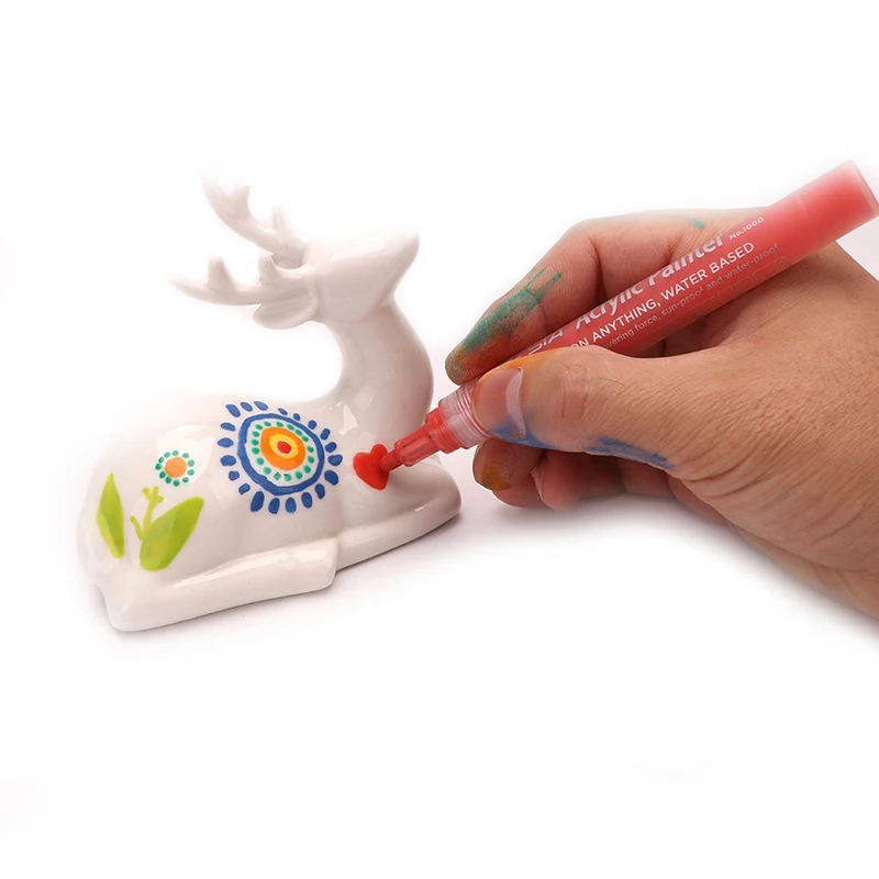 Günstige STA 24 Farben Acryl Paint Marker Pen Marker Skizze Schreibwaren Malerei Crafting graffiti Glas Keramik Kunst Malerei Zeichnung