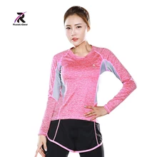 Рубашки для йоги женские с длинным рукавом беговые женские сжатый Топ Под базовым слоем майки спортивные рубашки