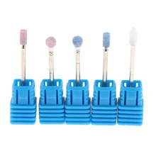 Набор из 5 сверл для модного дизайна ногтей, гелевый маникюр с полировкой, инструмент для ногтей, головка для полировки