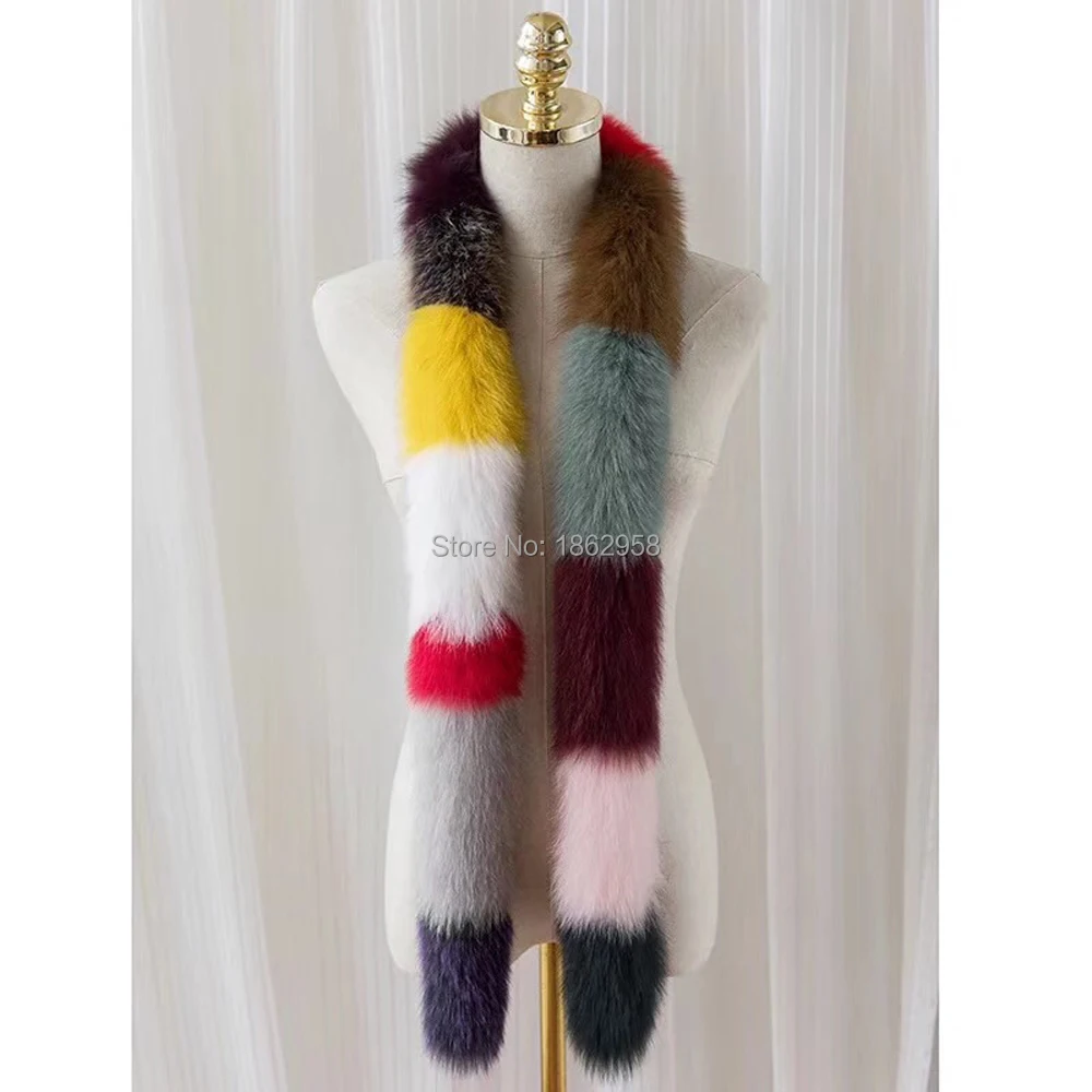 China Post Free Shipping SJ003 NEW Arrival 2019 Winter Top Quality Colorful Factory Wholesale Fox Fur Scarf |