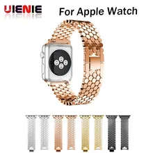 Модные ботильоны с закругленным Нержавеющая сталь ремешок для наручных часов для Apple Watch, версии сменный ремешок для наручных часов iwatch, watch 38 мм, 42 мм, версия 3/2/1 браслет