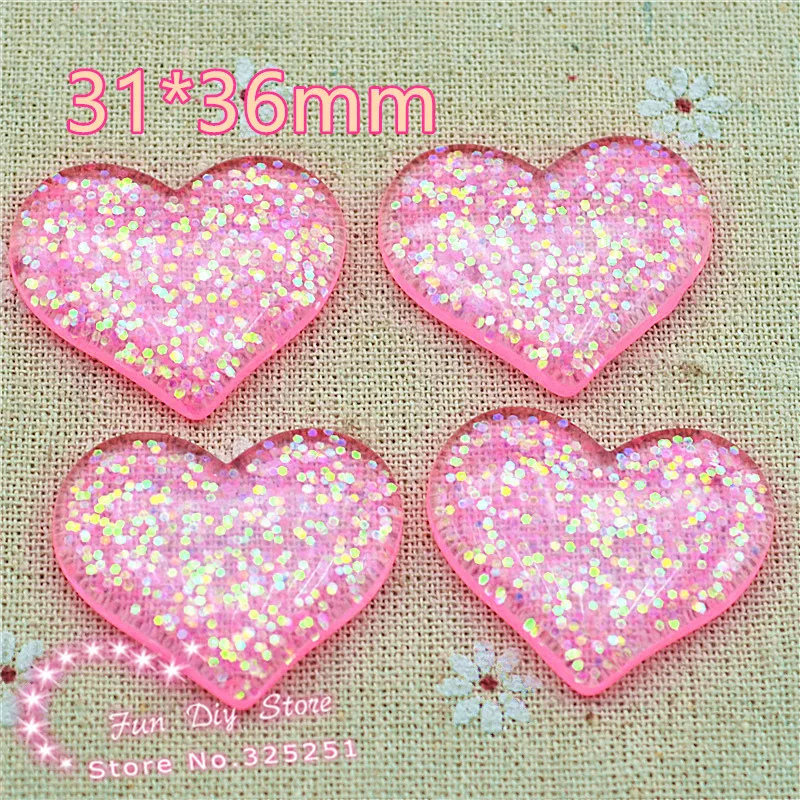 

resin shiny bling pink heart Cabochon Flatback Scrapbooking 50pcs/lot 31*36mm BM586-5