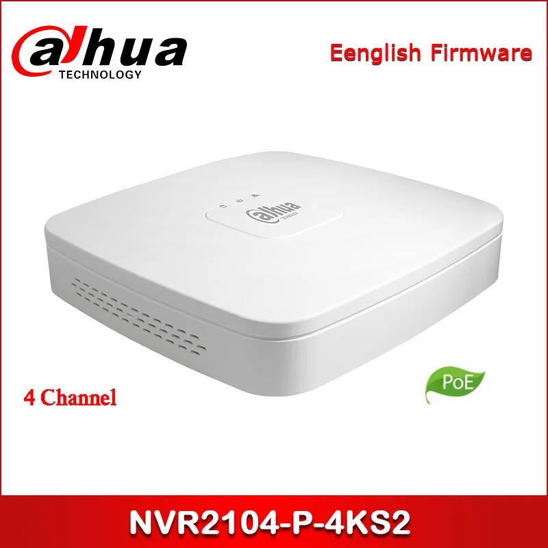 Dahua NVR POE NVR2104-P-4KS2 4-канальный Смарт 1U 4PoE Lite 4K H.265 сетевой видеорегистратор