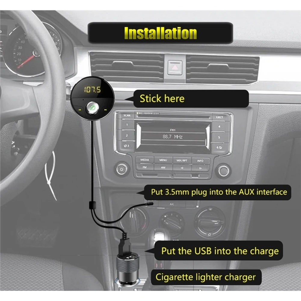 Автомобильный Bluetooth AUX Handsfree автомобильный комплект 3,5 мм Jack аудио mp3-плеер беспроводной fm-передатчик автомобильный динамик