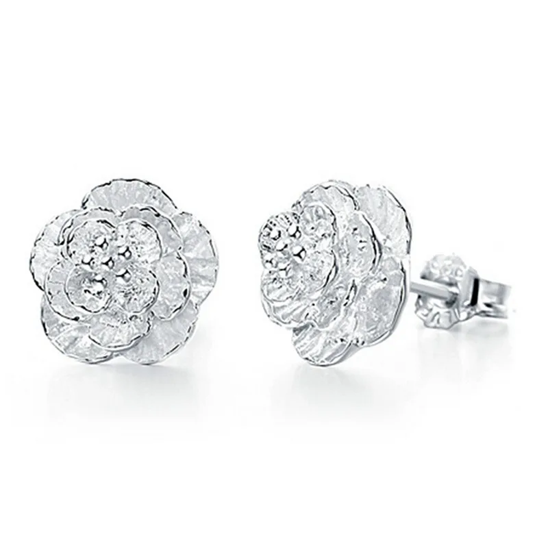 Drop Shipping Cherry Blossom Sakura Silver Stud Earrings Drop Shipping Cherry Blossom Sakura Silver Stud Earrings For Women Earring Female In From Jewelry Accessories On