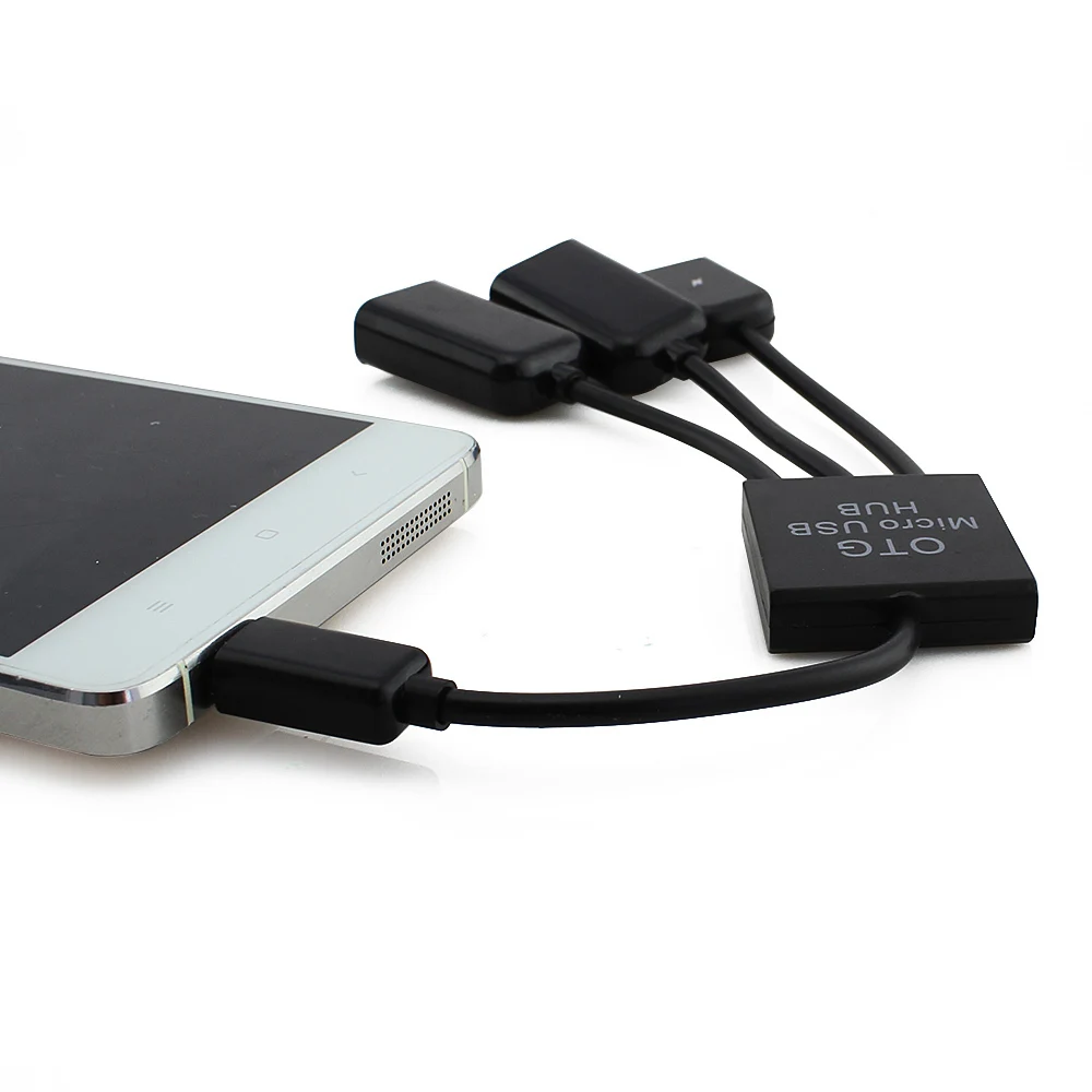 CHYI 3 in1 Micro USB OTG Hub Male to Female Double 2.0 Host Splitter Adapter Cable Converter Extender For Android Phone|usb otg hub|micro usb hubotg