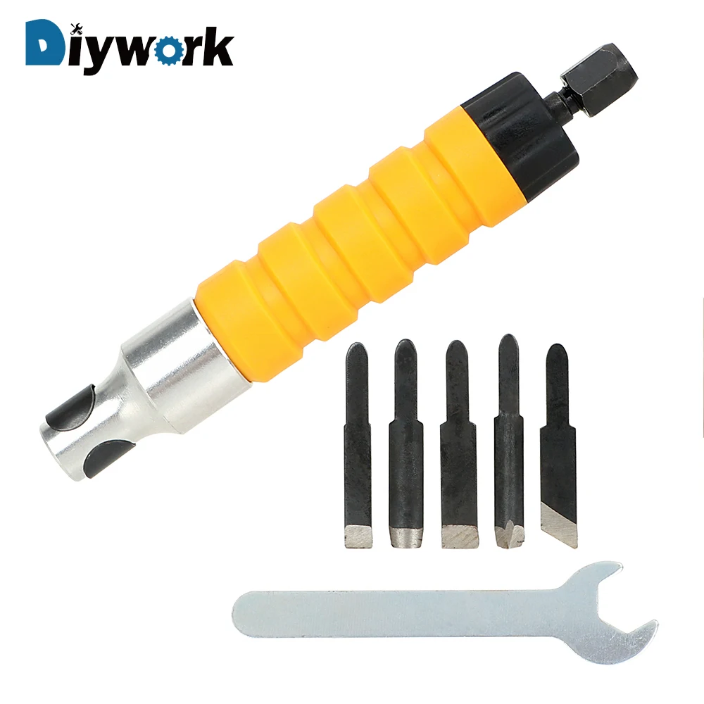 DIYWORK Electric Chisel Electric Drill Flexible Shaft Carving Tool Set