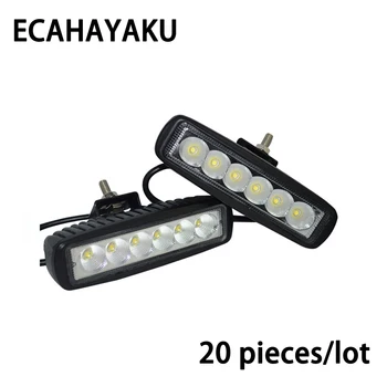 

ECAHAYAKU 20 Pcs 18W Slim LED Bar 6" Led Spotlights Driving lamp for Offroad UTE SUV Truck Boat Fishing Hunting Outdoor Motor