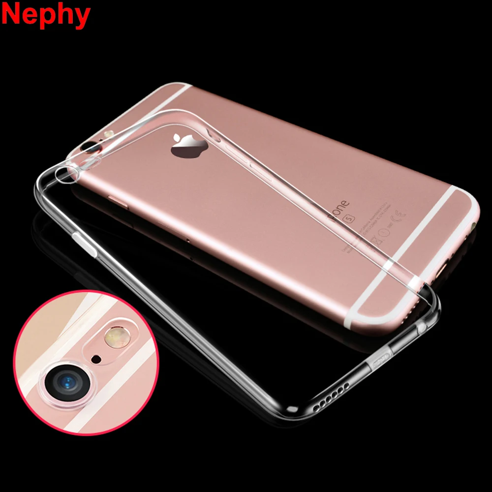 Прозрачный чехол Nephy для iPhone 7 4 5 6 s c 4s 5C SE Plus 7Plus 6plus 5s мягкий силиконовый
