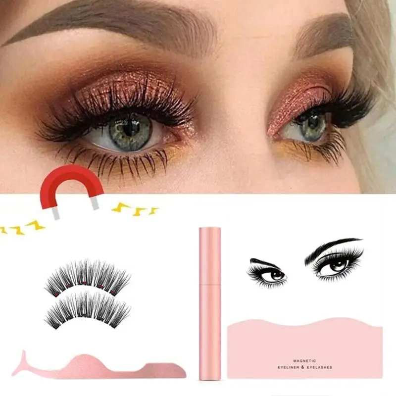 

Magnetic Eyeliner Powder Eyeliner 3d Magnetic Mink False Eyelashes Waterproof Quick-drying Not Easy Fall Off Magnet Eyelash Set