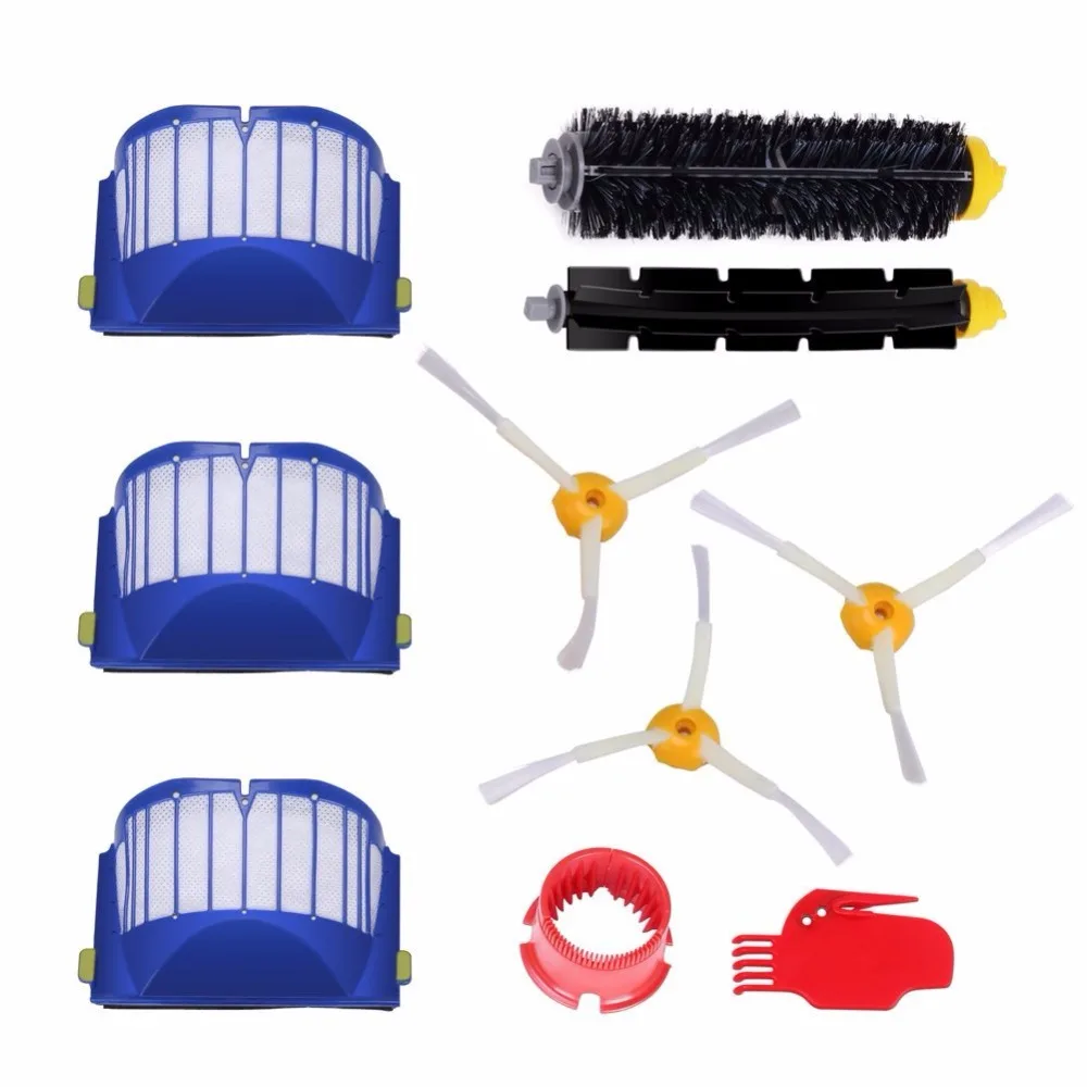 

parts fit for Robot Roomba 595 620 630 645 650 655 660 Replenishment Kit 10Pcs 600 Series Replacement Brushes Kit