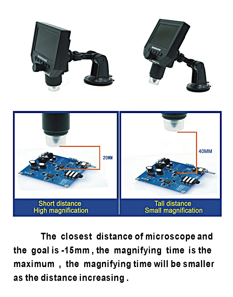 1-600X 3.6MP USB Портативный Электронный lcd цифровой VGA микроскоп с 4,3 дюймовым HD oled-дисплеем для ремонта телефона BGA