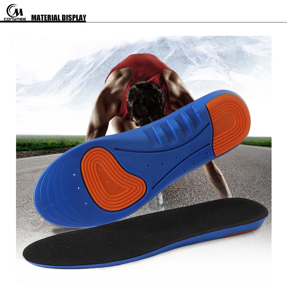 CONYMEE Silicone Shoe Insoles Unisex High Arch Support Sneakers Insole Inserts Men Women Shock Absorption Sport Shoe Pad Sole