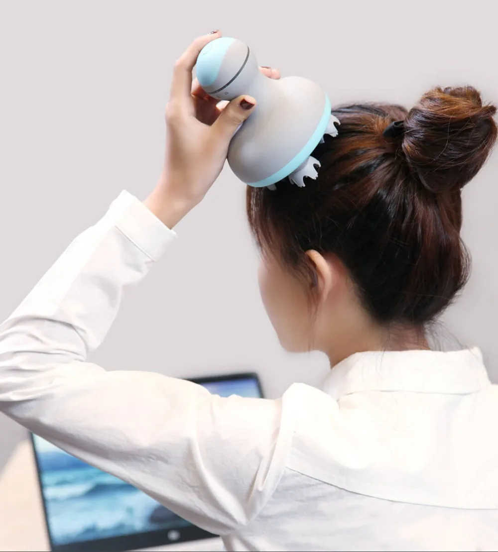  Xiaomi Mini 3D Head Massager M1 Four Wheel Rotation Design Dual-Driectional Circle Massage Wet & Dr