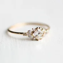 Изысканные кольца с кристаллами для женщин, женские нежные свадебные кольца, женские кольца на палец золотого цвета, ювелирные изделия, подарок для женщин