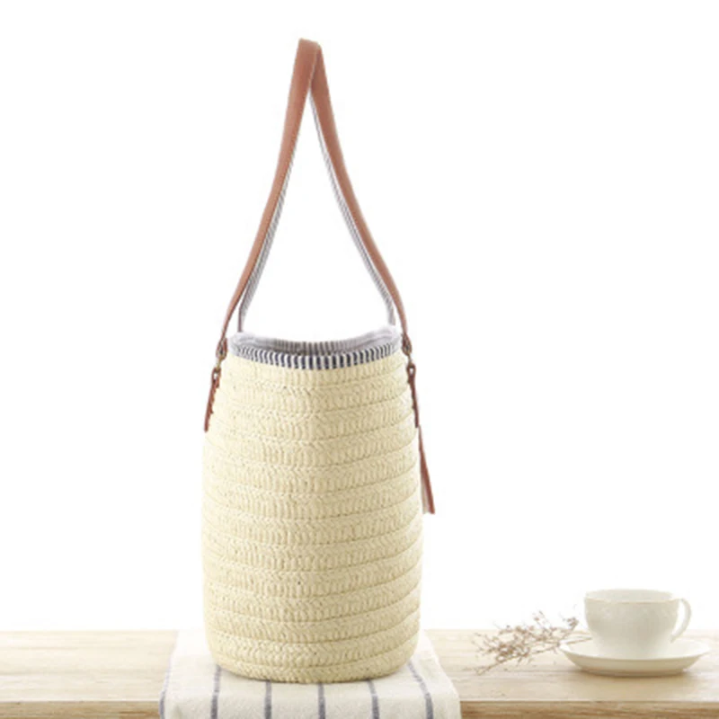 Women Summer Handbag INS Popular Female Beach Straw Bags Tassel Large Lady Shoulder Bag Travel Shopping Tote Basket SS0404 (32)