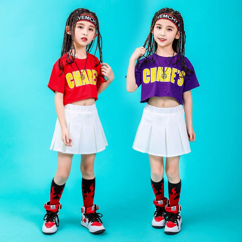 Summer baby girls clothing set Cotton cheerleader costume kids hip hop dance costumes kids toddler girl clothes 130 140 150 160 (14)