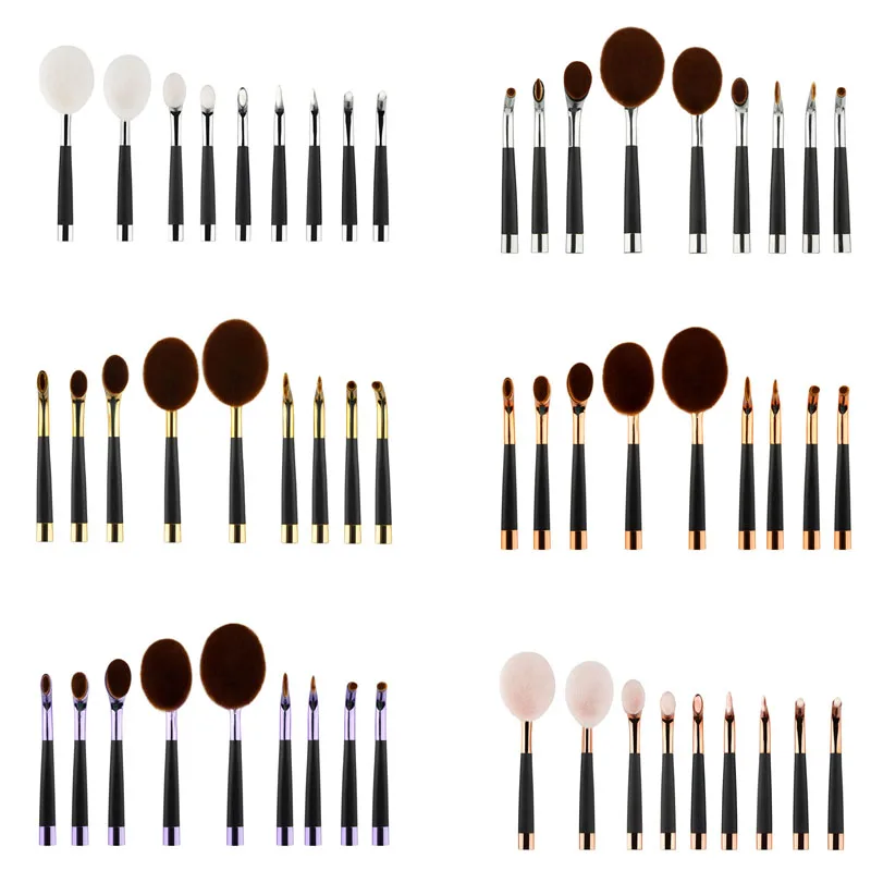 

9pcs Makeup Brushes Set Oval Golf Toothbrush Powder Foundation Concealer Face Cream Brush Cosmetic Tools 88 YF2017