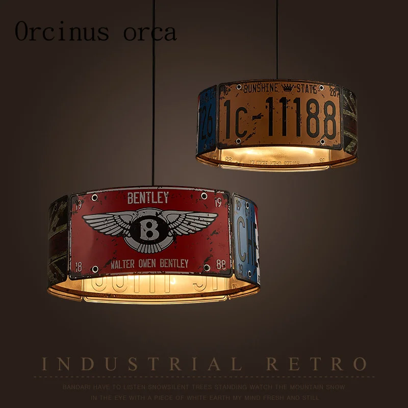 

Скандинавская ретро люстра с креативным номерным знаком в стиле индастриал, железная Люстра для бара и кофе, бесплатная доставка