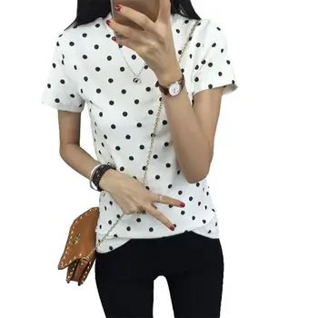 

Summer Korean Clothing Women Polka Dot White Blouses Blusas Mujer Blusa Feminina Camisa Blouse For Girls
