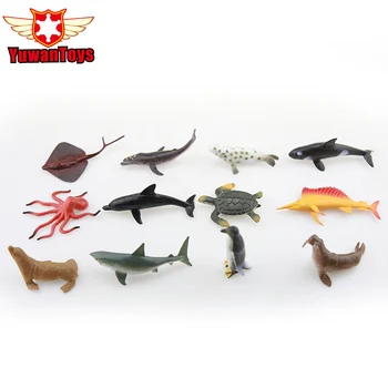 

Sea Animal Set 12PCS Shark Octopus olphin Exquisite Collectibl Model Hand Pianted True To Life Chilren Early Education Toys