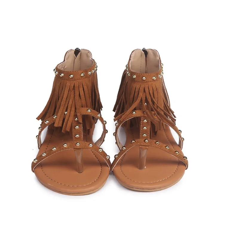 

Fenlunna Women Fashion Shoes Female Rivet Tassel Flat Shoes Women Wear-resisting Shallow Bordered Shoes Women Round Toe Shoes