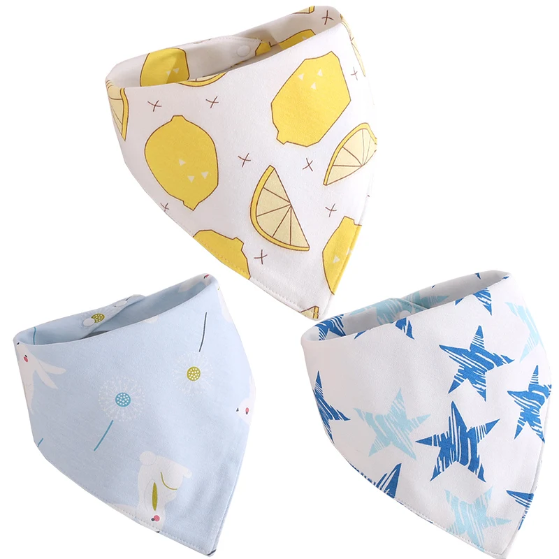 AmyaBaby 3pcs/lot 100% Cotton Baby Boy Girl Bibs Burp Cloths Triangle Newborn Stuff Baby Bibs Bandana Meal Feeding Baberos Bib
