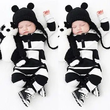 

Adorable Autumn New Baby Boys Girls Newborn Striped Romper Outfit Bodysuit Jumpsuit Clothes 0-3 Years