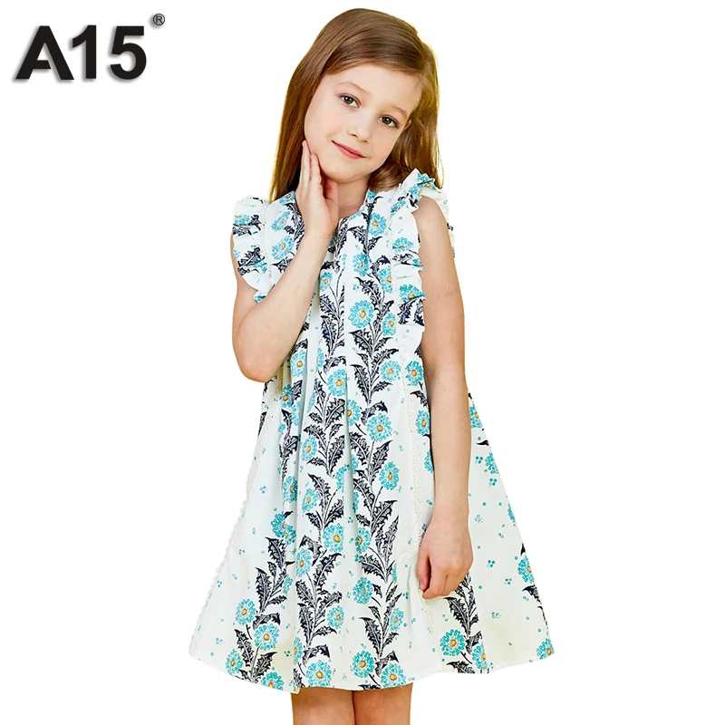A15 Одежда для девочек платье принцессы Фирменное платье для девочек Белый Симпатичные в европейском и американском стиле детские платья для девочек летние От 3 до 12 лет Y