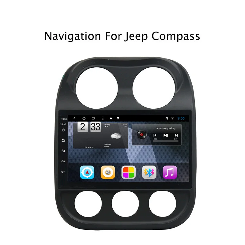 Ectwodvd Octa Core Android 8.1 Car DVD For Jeep Compass 2010 2016 with