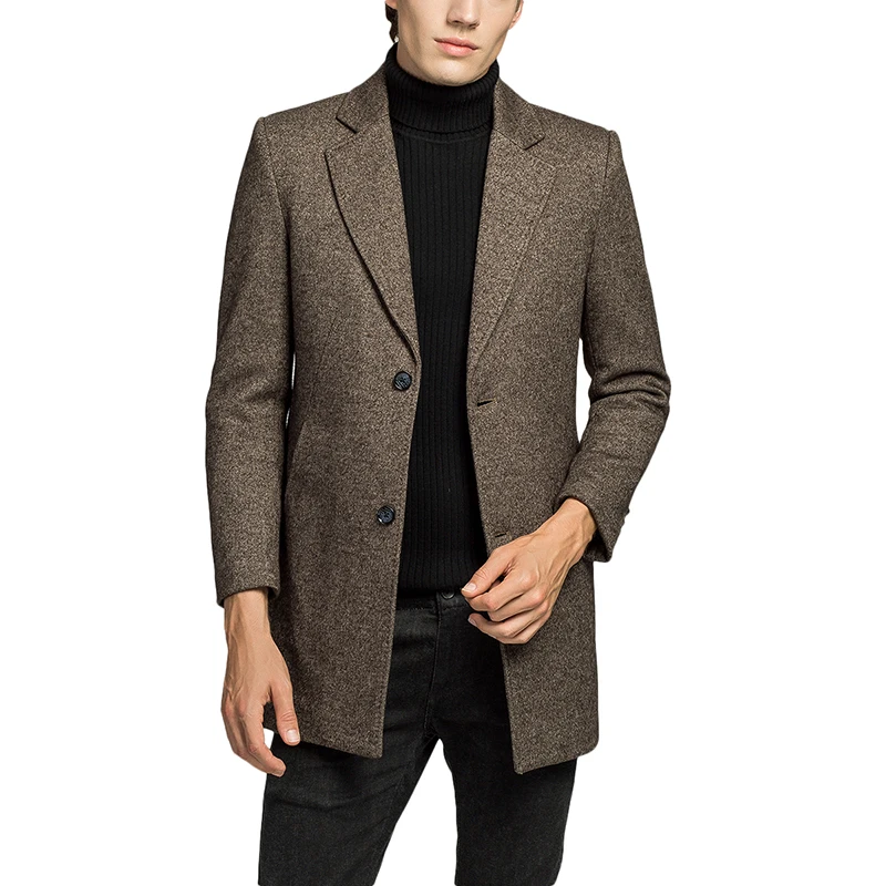 YUNCLOS зимнее шерстяное пальто Для мужчин кашемировый пиджак Однобортный Повседневное пальто отложной воротник манто Homme Пальто Шерстяное пальто