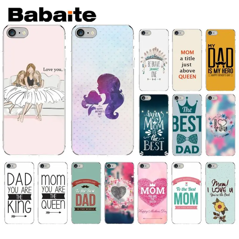 Babaite I Love My Mom And My Dad Printed Printing Drawing Phone Case For Apple Iphone 8 7 6 6s Plus X Xs Max 5 5s Se Xr Cover Half Wrapped Cases Aliexpress