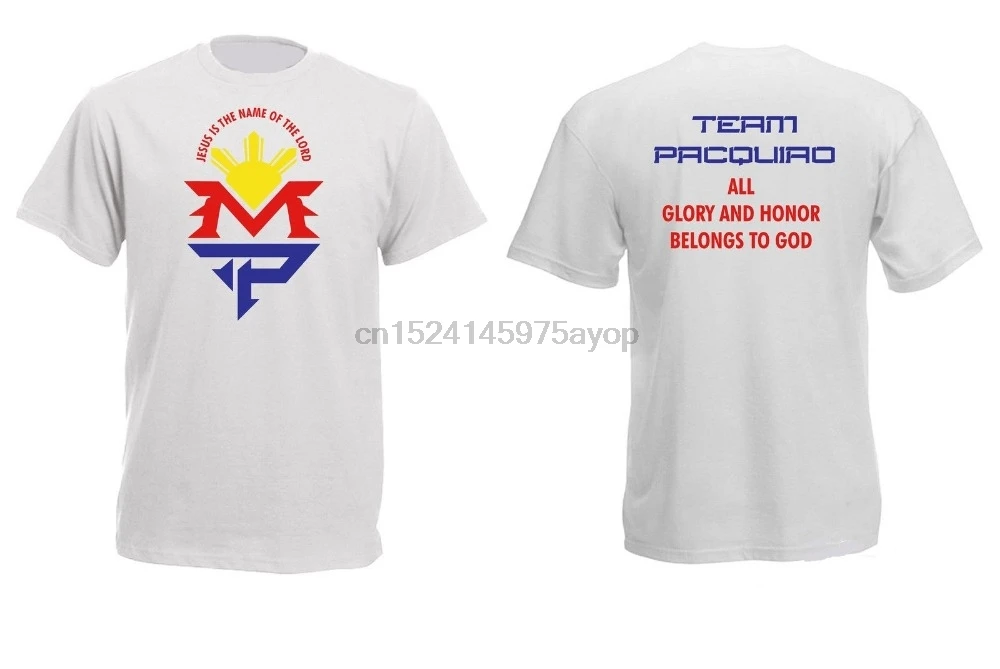 

Brand New Summer Men& Manny Pacquiao MP Graphic Printed Tee Shirt Train Boxer Fashion Top FrontBack Printing