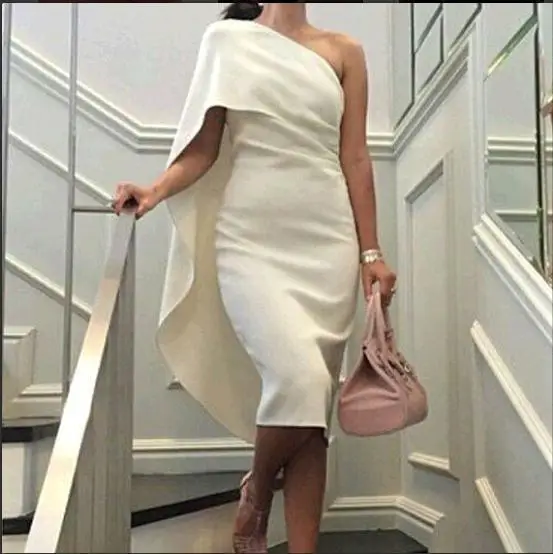 

Elegant robe de cocktail dresses One shoulder Cheap Cocktail dress Saudi Arabia Short Party Dress Custom Made