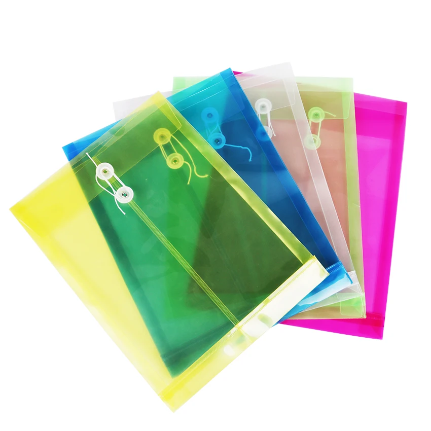 

1PC Simple Solid Color Plastic Transparent A4 Document Data Business Storage File Bag Folder for Papers Stationery