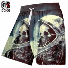 OGKB мужские повседневные шорты с крутым принтом черепа астронавт 3D пляжные шорты мужские летние хип-хоп уличные панк короткие брюки