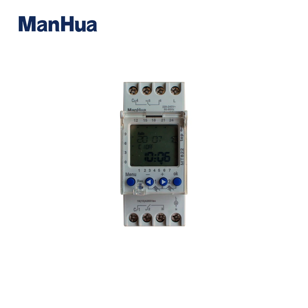 Manhua 250VAC MT822 2 Channels With LCD Display 7 Days Cycle Multi