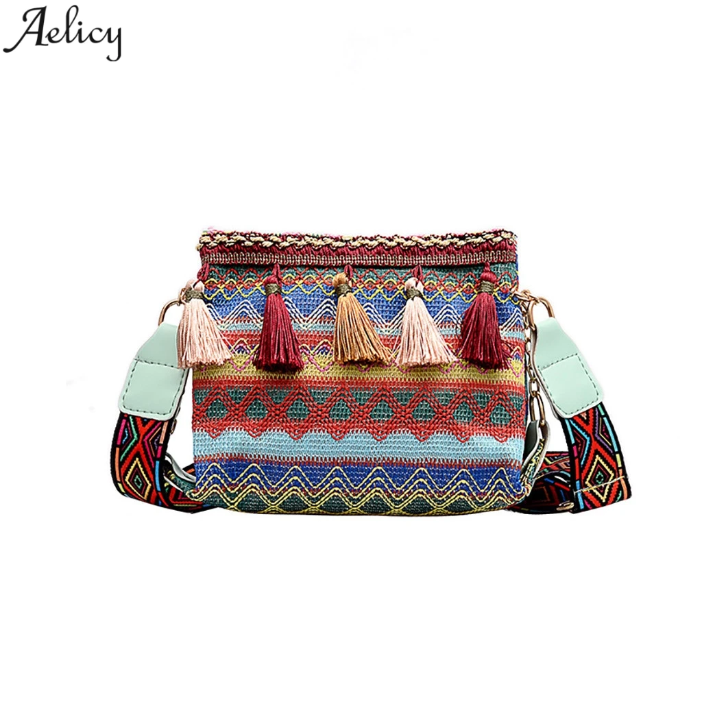

Aelicy Chic Retro Ladies Women Tassel Shoulder Bags Crossbody Versatile Bag Small Striped Exotic Style Bag Ladies Bags