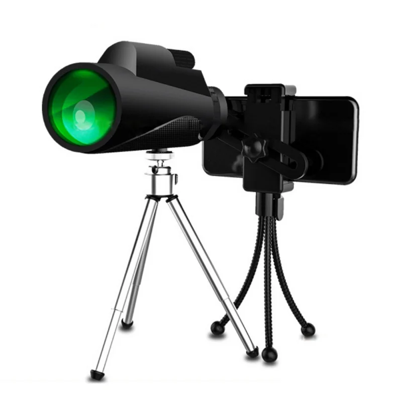 12X50 Монокуляр телескоп HD Ночное видение Bak4 Prism область штатив с зажимом для телефона Водонепроницаемый бинокль для охоты Отдых на природе