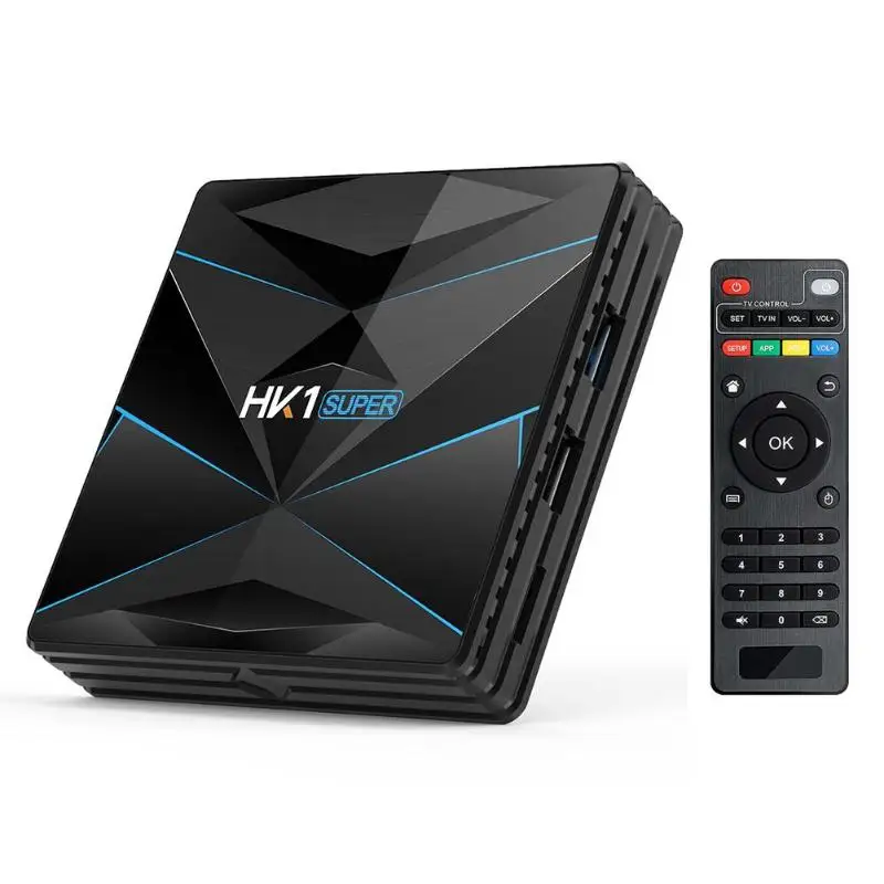 HK1 супер Android 9,0 Smart tv Box 4 Гб + 32 ГБ RK3318 четырехъядерный 64 бит Cortex-A53 2,4 г/5 г WiFi телеприставка с кабелем питания